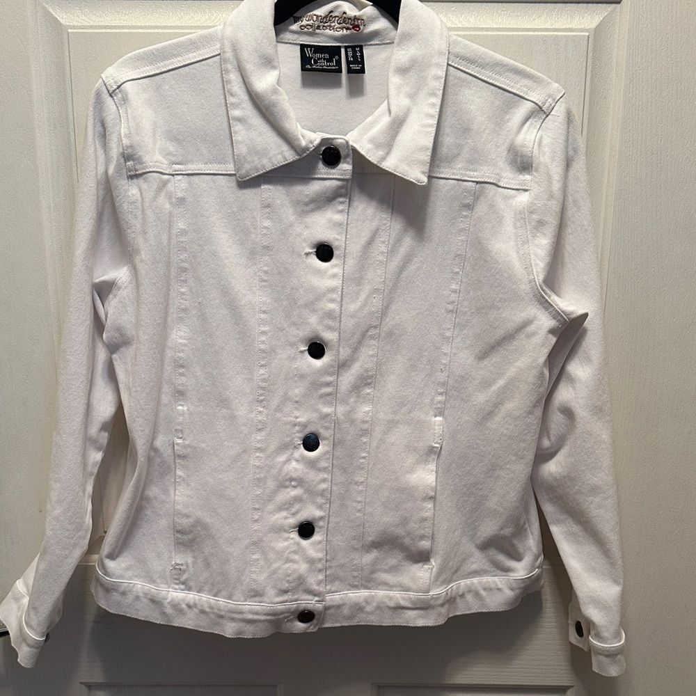 Woman Within Classic White Jean Jacket